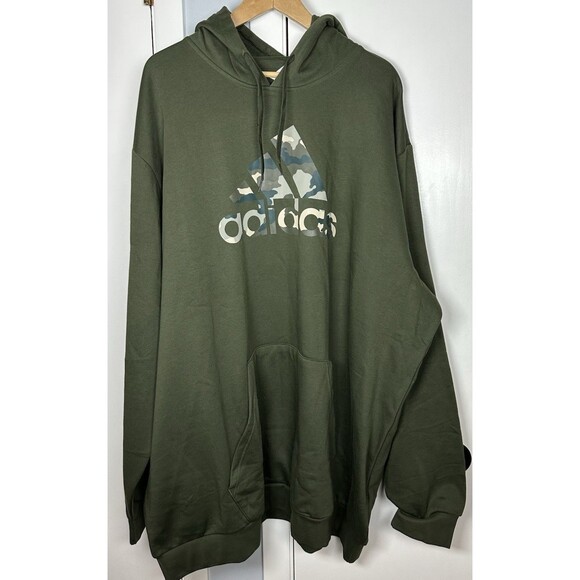 Adidas Men's Army Camouflage Logo Graphic Hoodie Night Cargo Sz 4XLT Big & Tall - Picture 1 of 7